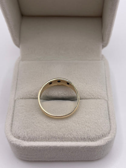 9ct gold sapphire gypsy ring