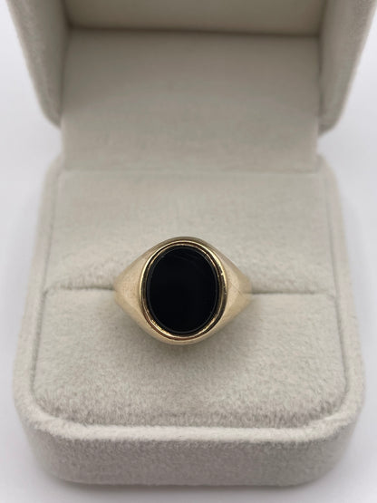 9ct gold onyx signet ring