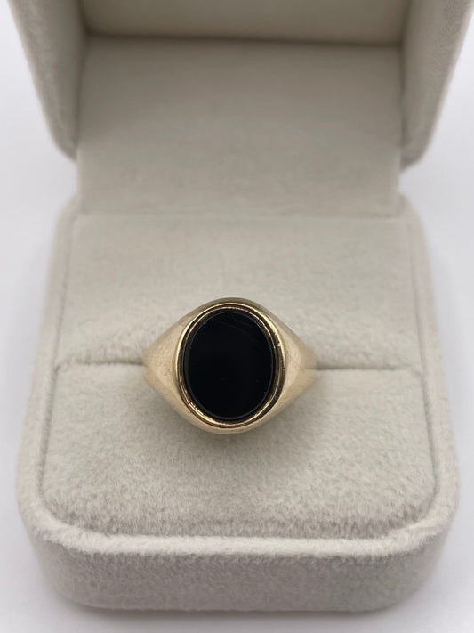 9ct gold onyx signet ring