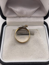 Load image into Gallery viewer, 9ct gold diamond snake ring
