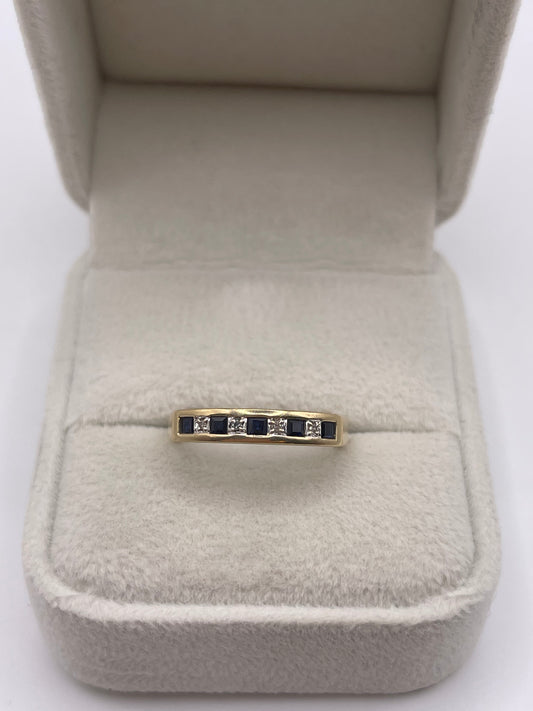 9ct gold sapphire and diamond ring