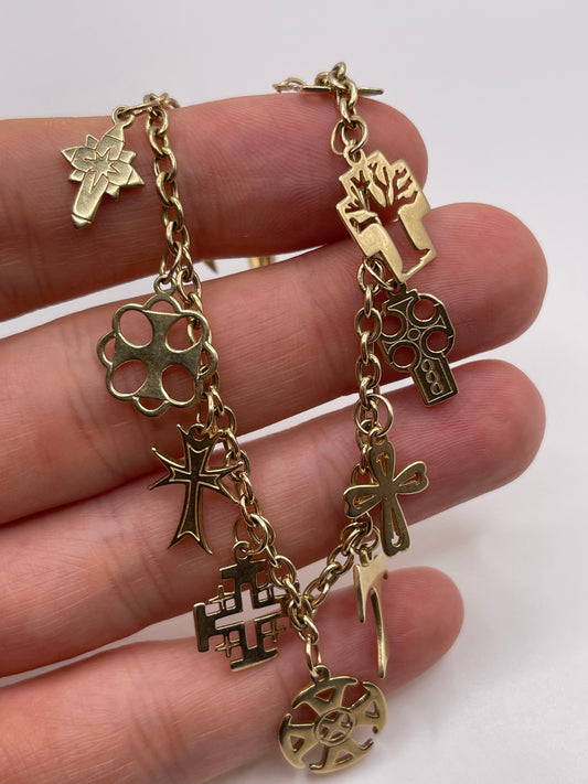 9ct gold charm bracelet