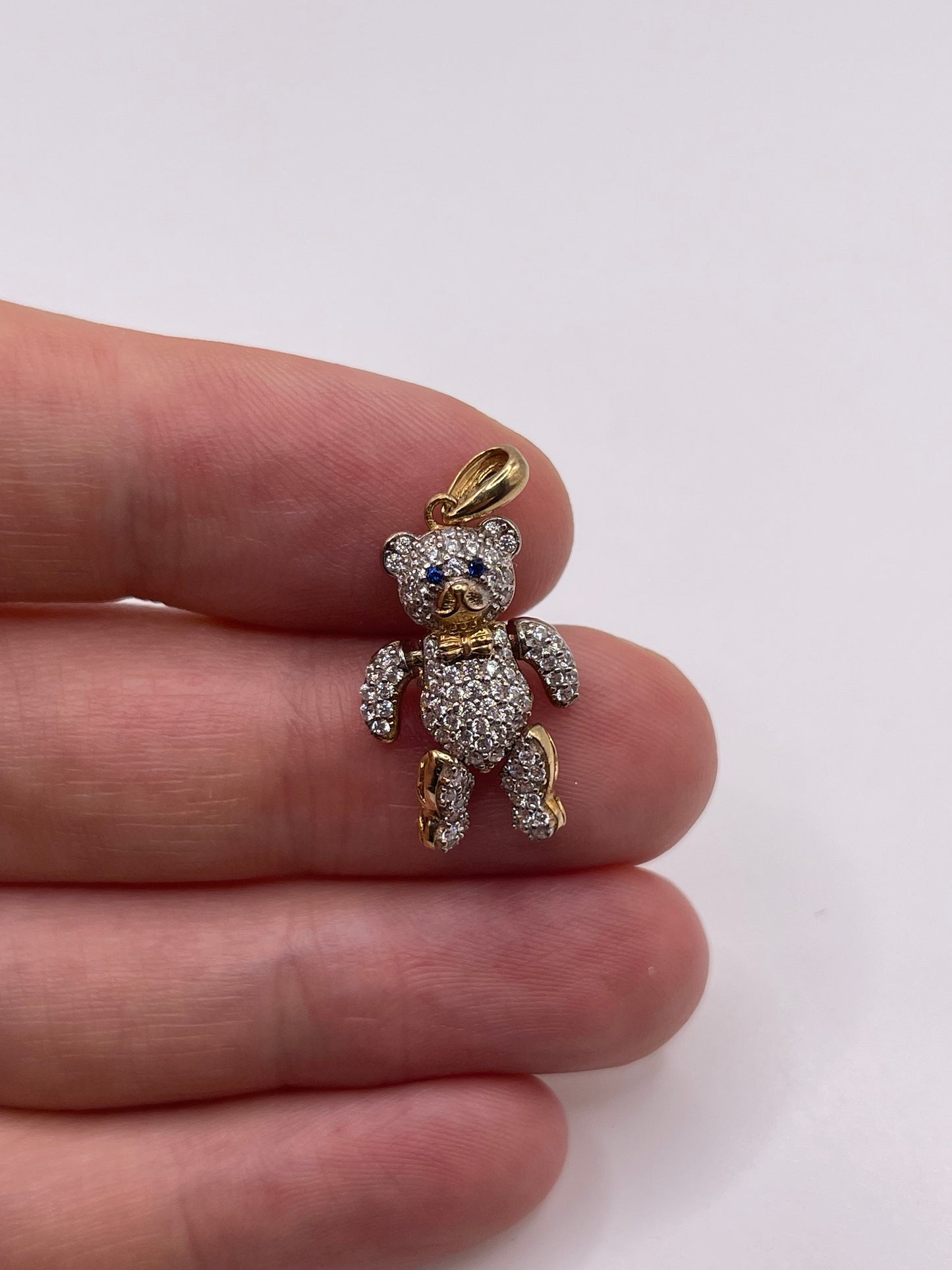 9ct gold cz bear charm