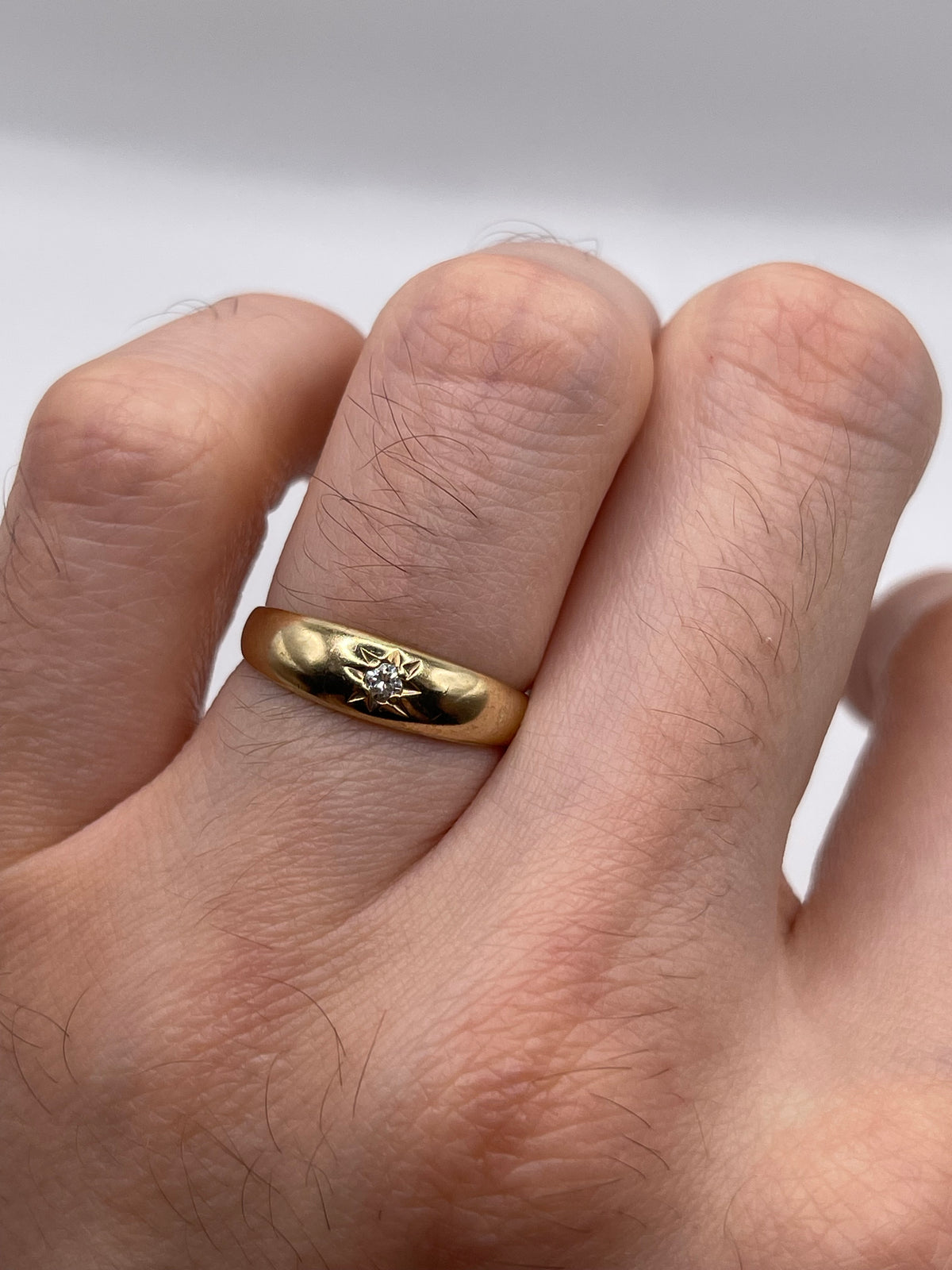 9ct gold diamond gypsy ring