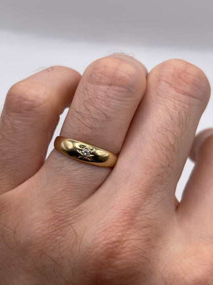 9ct gold diamond gypsy ring