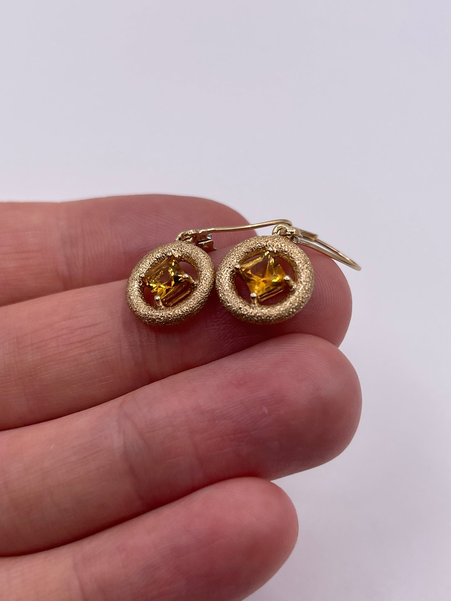 9ct gold citrine earrings