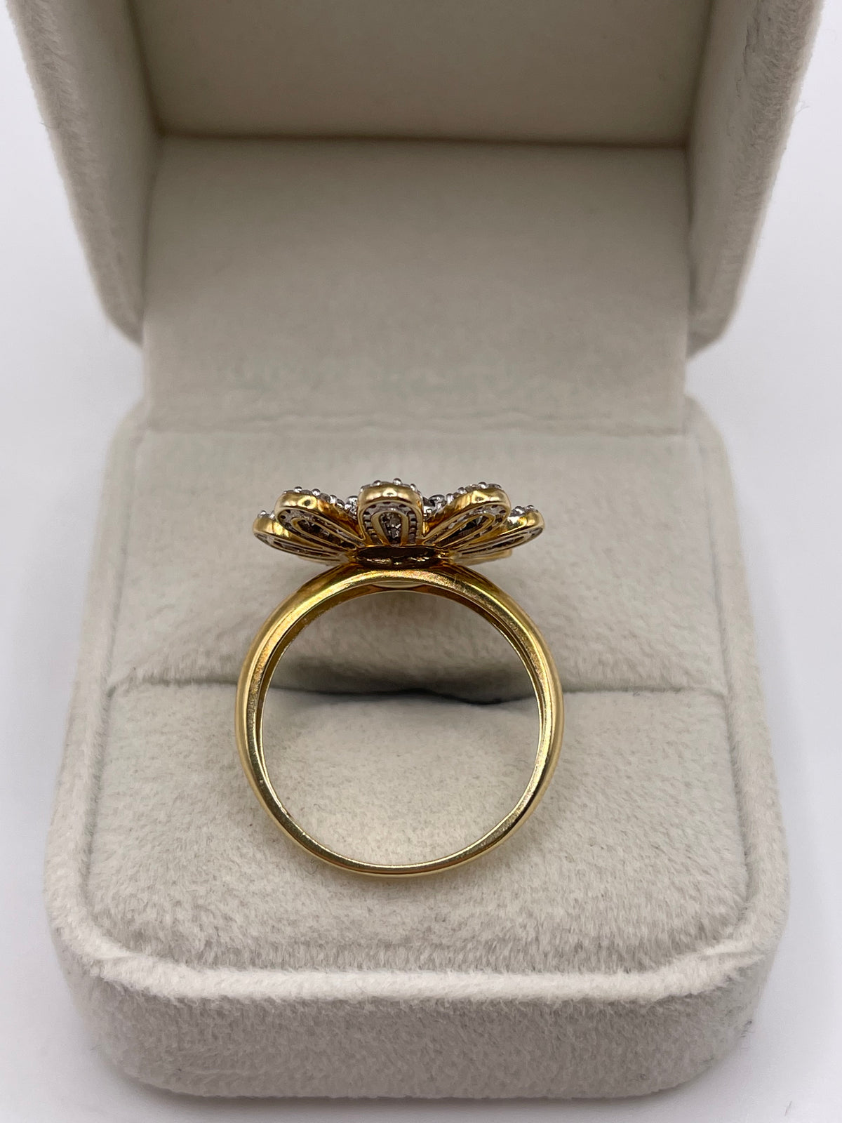 9ct gold diamond cluster ring