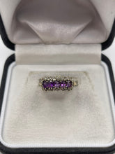 Load image into Gallery viewer, 9ct gold amethyst and diamond ring
