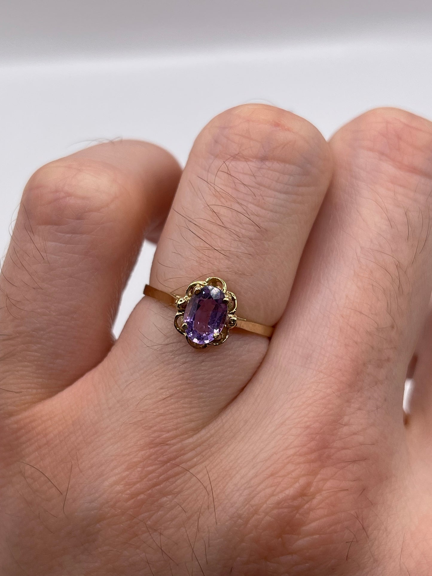 9ct gold amethyst ring