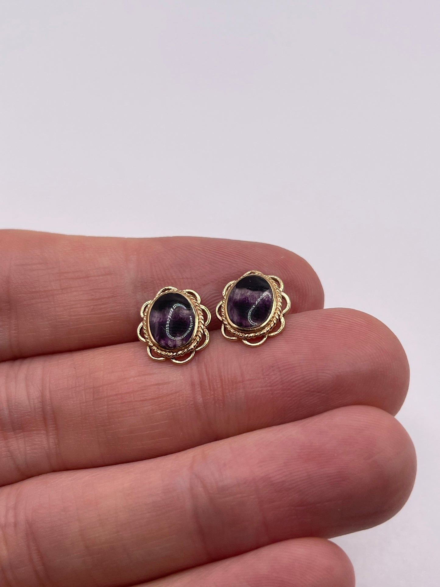 9ct gold blue John earrings