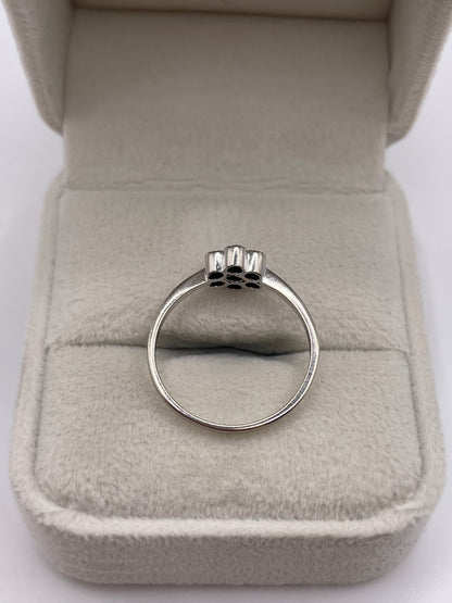 9ct white gold diamond cluster ring