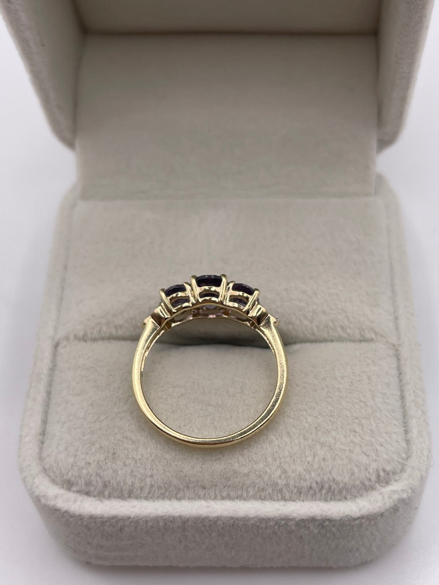 9ct gold iolite and diamond ring