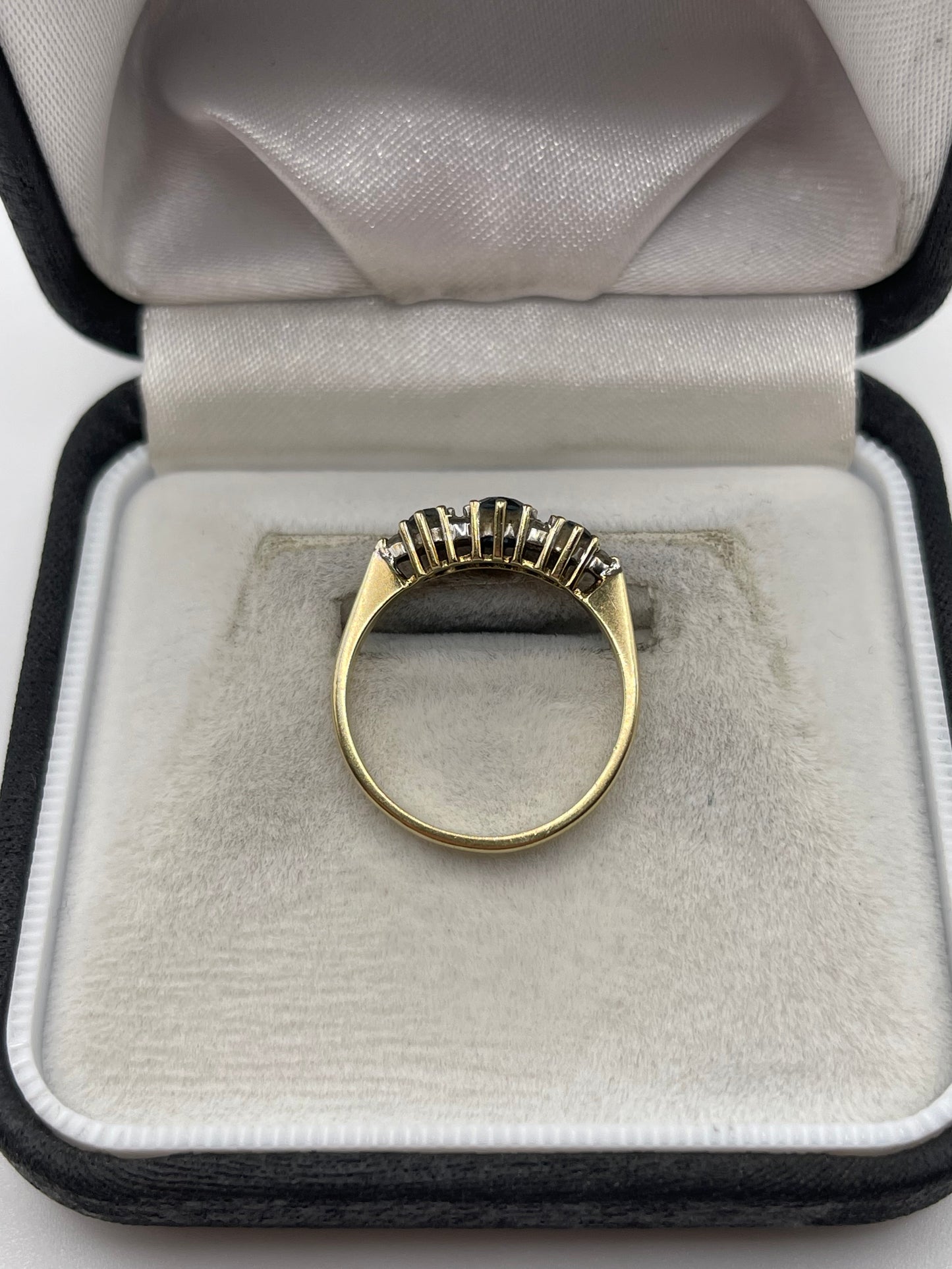9ct gold blue topaz and diamond ring