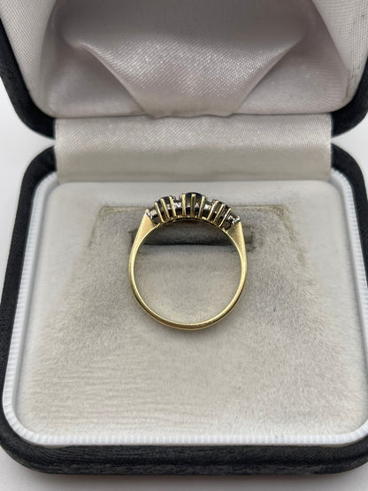 9ct gold blue topaz and diamond ring