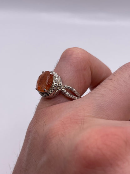 Silver gemstone ring