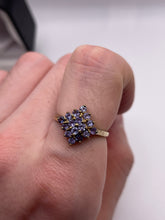 Load image into Gallery viewer, 9ct gold tanzanite cluster ring
