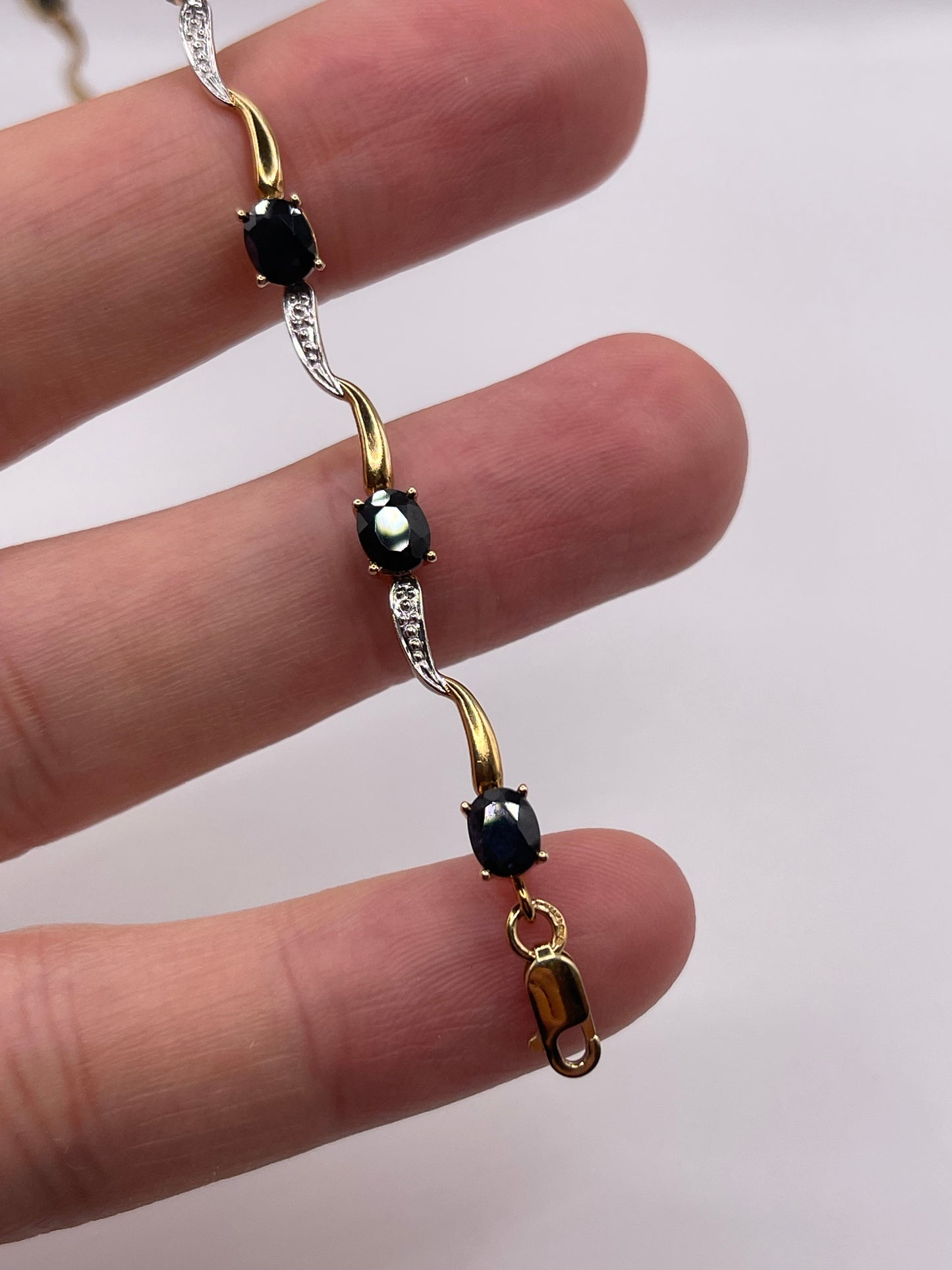 9ct gold sapphire and diamond bracelet