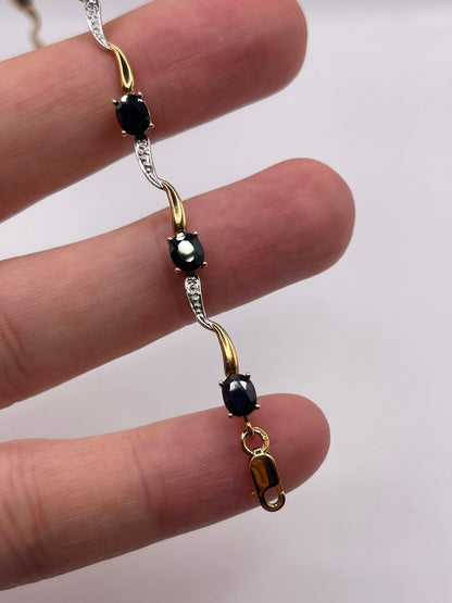 9ct gold sapphire and diamond bracelet