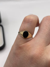 Load image into Gallery viewer, 9ct gold onyx signet ring
