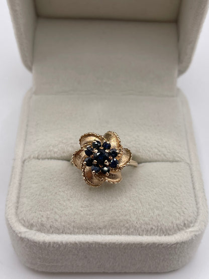 9ct gold sapphire cluster ring