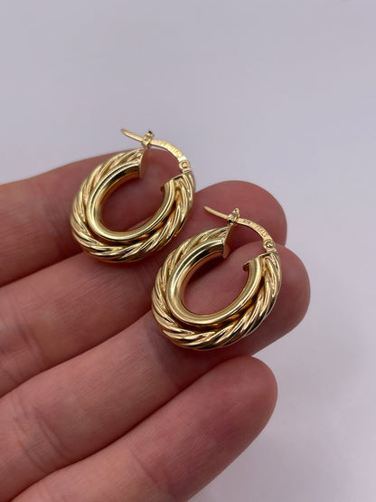 9ct gold creole earrings