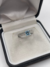 Load image into Gallery viewer, 18ct white gold aquamarine and diamond ring
