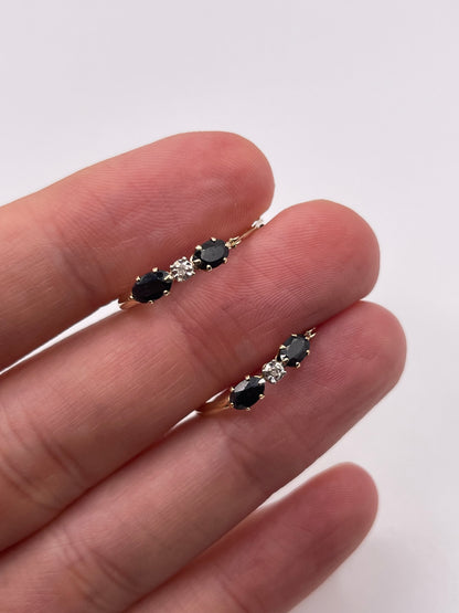 9ct gold sapphire and diamond earrings