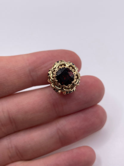 9ct gold garnet lantern pendant