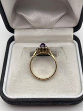 Load image into Gallery viewer, 9ct gold cabochon amethyst and diamond ring
