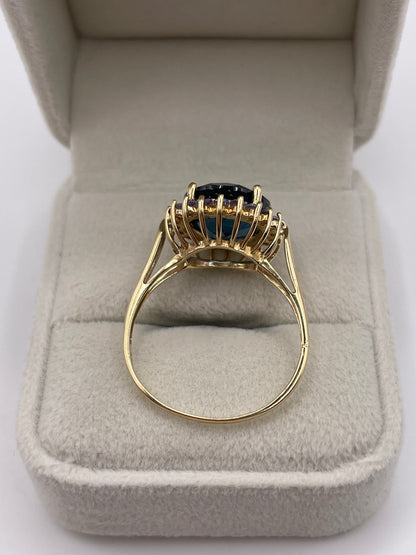 9ct gold topaz and tanzanite ring
