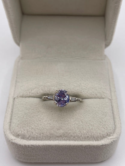 14ct white gold sapphire and diamond ring