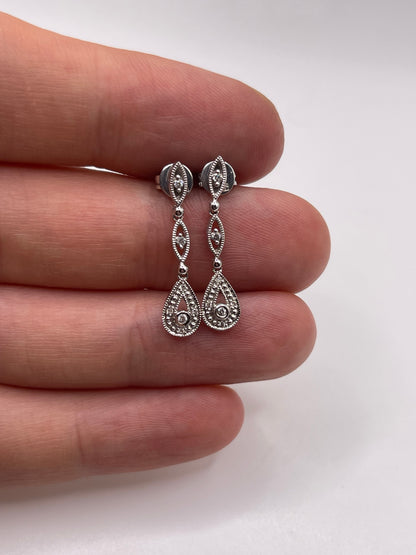 9ct white gold diamond earrings