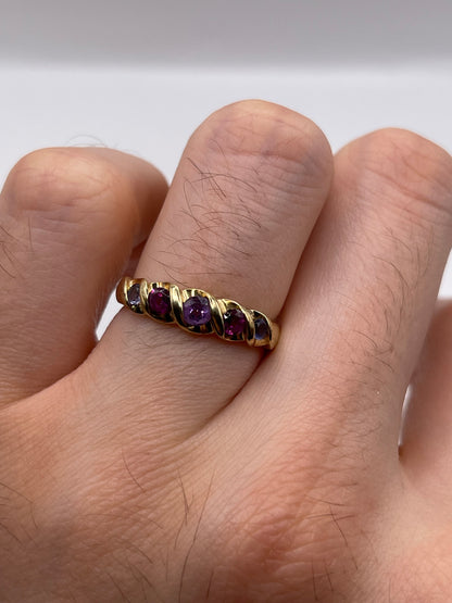 9ct gold multi gemstone ring