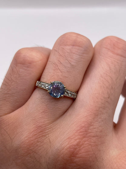9ct gold mystic topaz and zircon ring