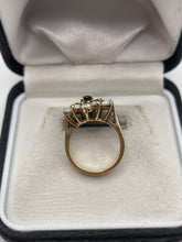 Load image into Gallery viewer, 9ct gold opal, emerald and garnet ring
