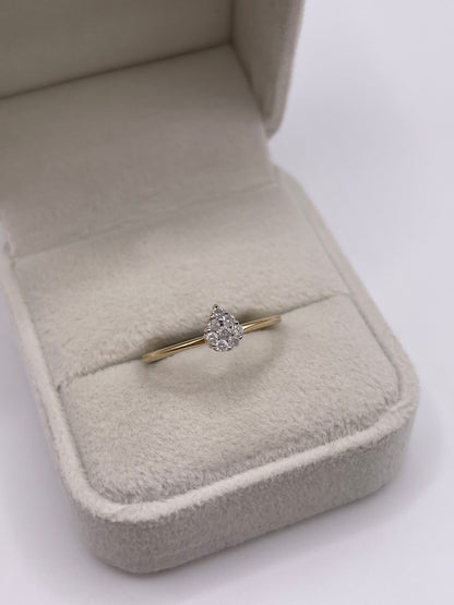 9ct gold diamond cluster ring