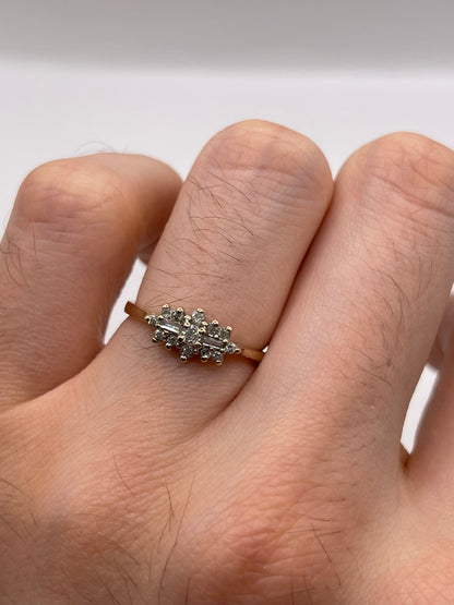 9ct gold diamond cluster ring