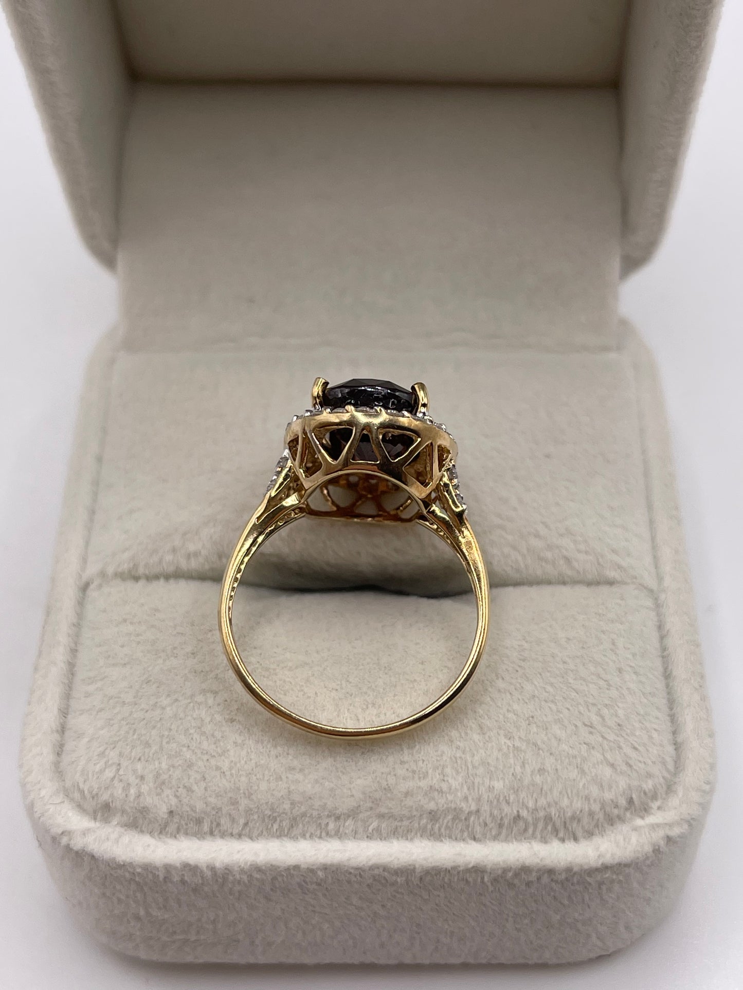 9ct gold tourmaline and diamond ring
