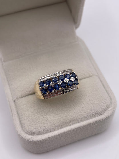 9ct gold sapphire and diamond ring