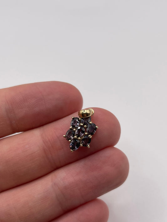 9ct gold quartz cluster pendant