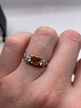 Load image into Gallery viewer, 9ct gold citrine and cz ring
