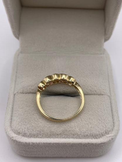 9ct gold amethyst and topaz ring