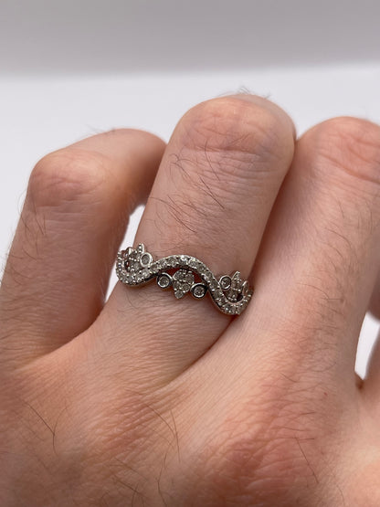 9ct white gold diamond ring