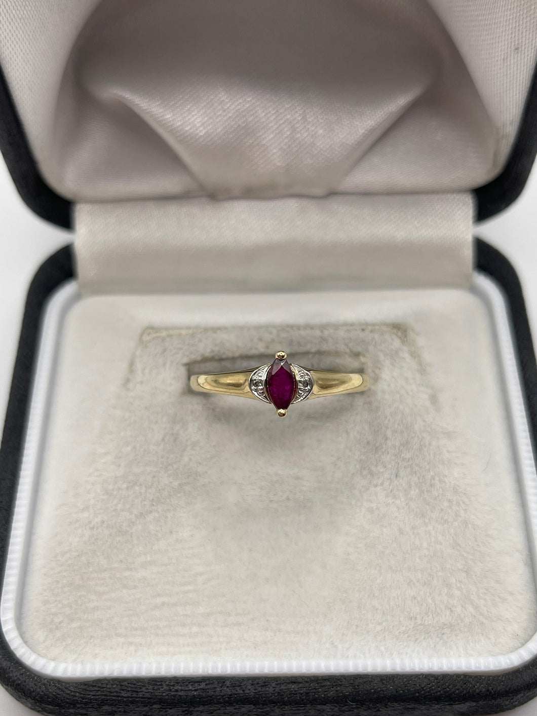 9ct gold ruby and diamond ring