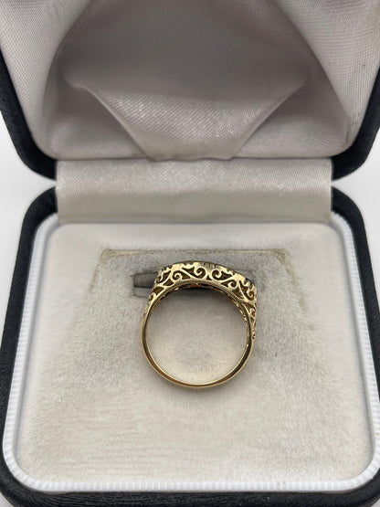 9ct gold sapphire and diamond ring