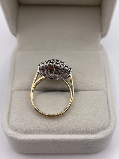 9ct gold sapphire and diamond ring