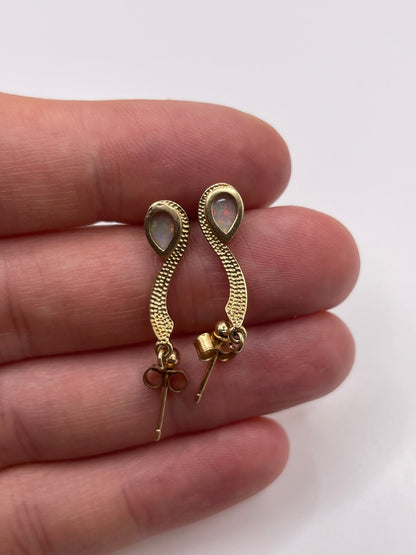 9ct gold opal earrings