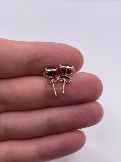 9ct gold amethyst earrinfs