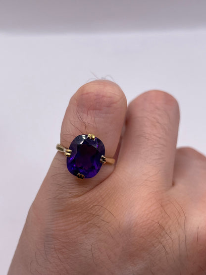 9ct gold amethyst ring