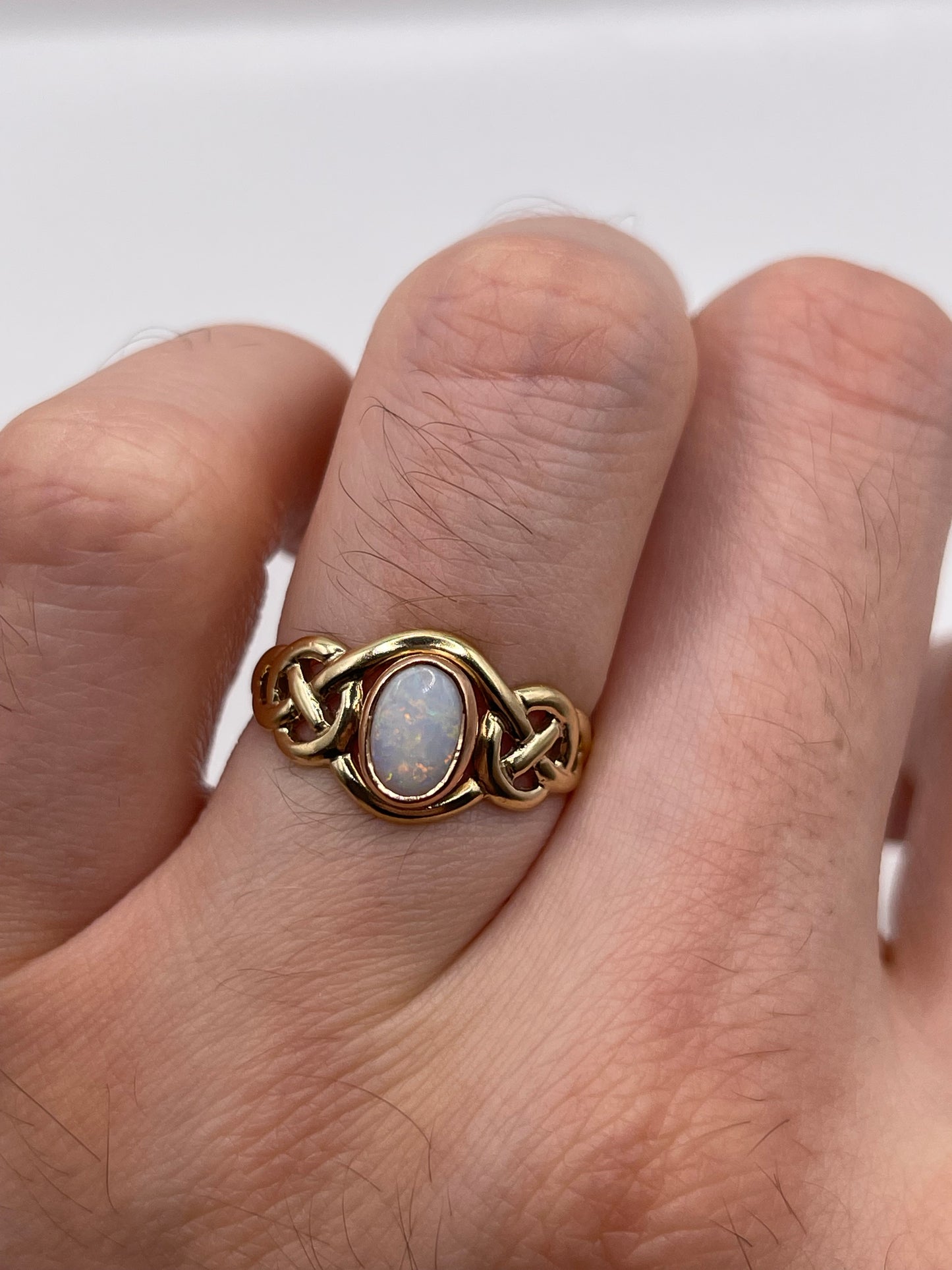 Clogau 9ct gold opal ring
